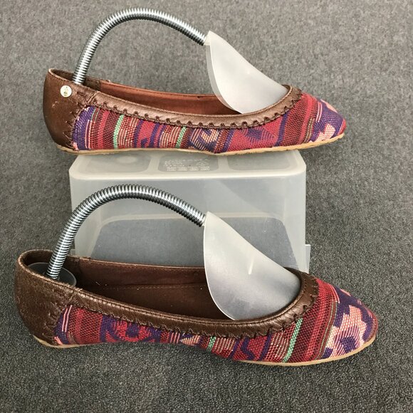 The Sak Frannie Ballet Flats Womens Sz 8 Boho Aztec Navajo Woven Leather Canvas - Picture 5 of 10